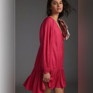 Anthropologie Sabia Flounced Tunic Dress size small petite‎